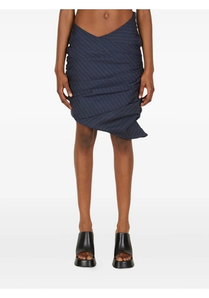 Lourdes pinstriped asymmetrical skirt - Blue