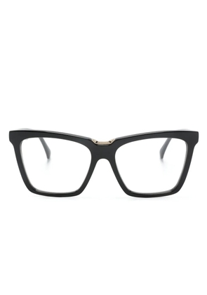 Max Mara Eyewear logo-print rectangle-frame glasses - Black