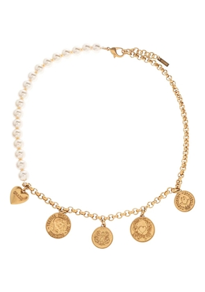 Moschino coin-pendant necklace - Gold