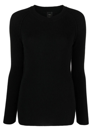 PINKO round-neck ribbed-knit top - Black