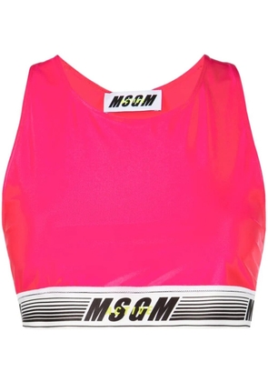 MSGM logo-underband sports bra - Pink