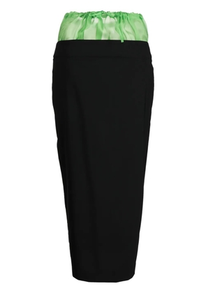 A.W.A.K.E. Mode two-tone drawstring midi skirt - Black