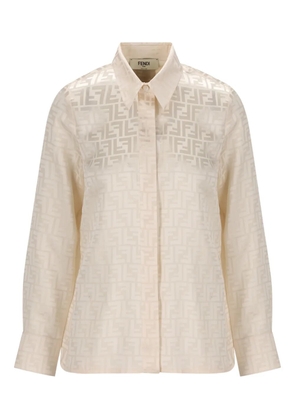 FENDI FF jacquard silk shirt - Neutrals