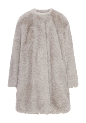 Max Mara fur round-neck coat - Grey