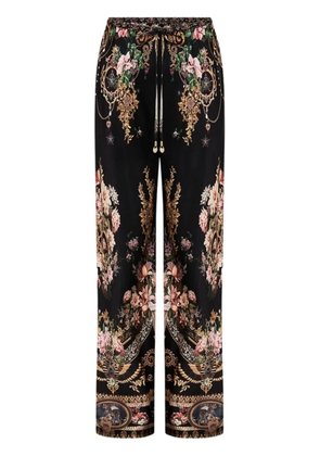 Camilla graphic-print trousers - Black