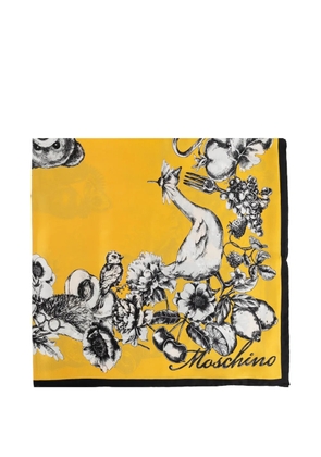 Moschino floral-print silk scarf - Yellow