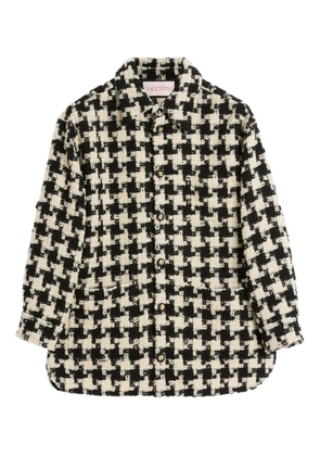 Valentino Garavani houndstooth shirt jacket - Black