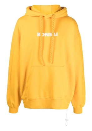 Bonsai logo-print cotton hoodie - Orange