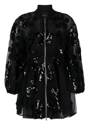Simone Rocha sequin-embellished tulle coat - Black