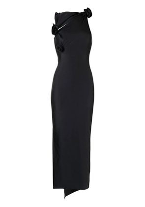 Coperni floral-appliqué maxi dress - Black