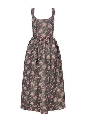 Markarian Apple corset flora taffeta dress - Grey