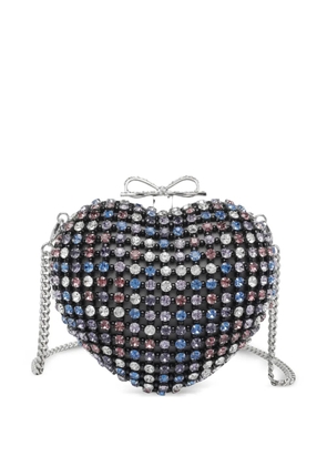 Self-Portrait heart-shaped mini clutch bag - Black