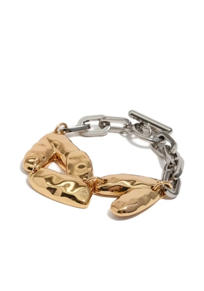 Bimba y Lola textured-hearts bracelet - Gold