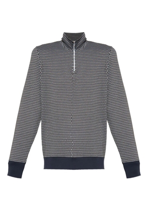 PS Paul Smith geometric-pattern half-zip sweatshirt - Blue