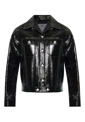 Courrèges high-shine button-fastening jacket - Black