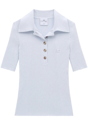 Courrèges Iconic rib-knit polo shirt - Blue