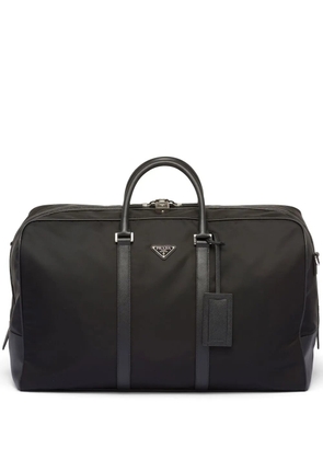 Prada logo-patch duffle bag - Black