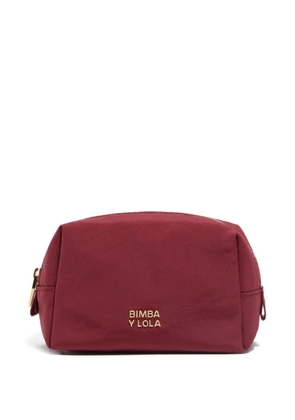 Bimba y Lola small logo-lettering makeup bag - Red