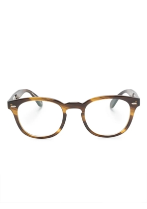 Oliver Peoples tonal-design round-frame glasses - Brown