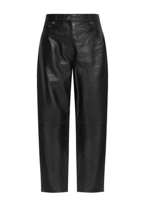 SAMSOE SAMSOE Saharpal leather panelled-design trousers - Black