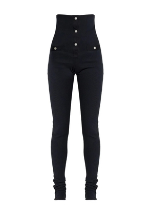 The Attico button ribbed trousers - Black
