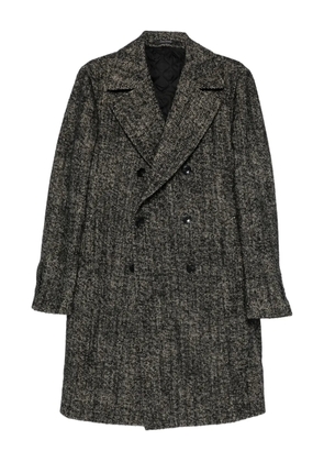 Tagliatore herringbone coat - Black