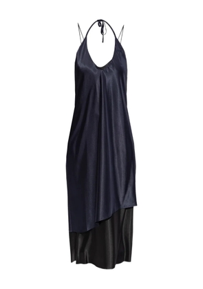 VETEMENTS asymmetric halterneck midi dress - Blue