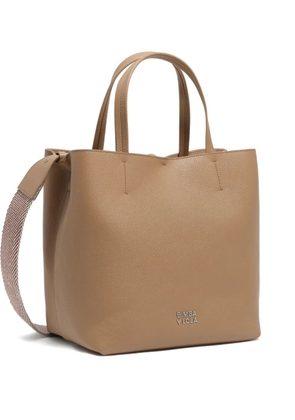 Bimba y Lola textured-leather tote bag - Brown