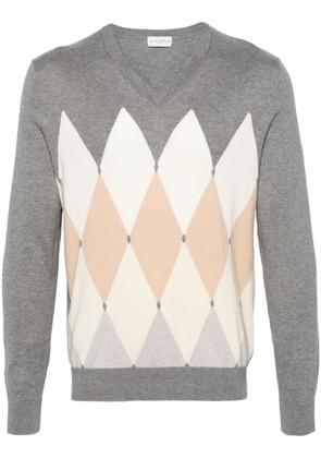 Ballantyne argyle intarsia-knit jumper - Grey