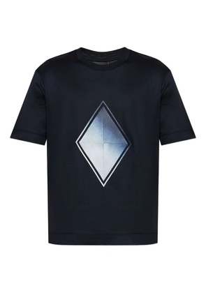 Emporio Armani diamond-print T-shirt - Blue