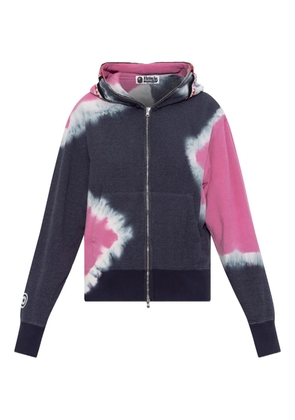 A BATHING APE® tie-dye shark-detail hoodie - Blue