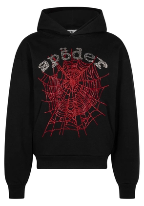 SP5DER Rhinestone OG Web V2 'Black' hoodie