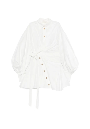 ZIMMERMANN tie-waist button mini dress - White
