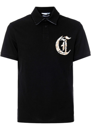 Just Cavalli logo-embroidered polo shirt - Black