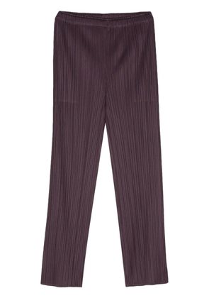 Pleats Please Issey Miyake January plissé straight-leg trousers - Purple