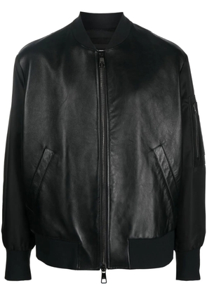Neil Barrett leather panelled bomber jacket - Black