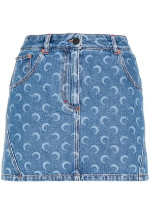 Marine Serre Deadstock denim miniskirt - Blue