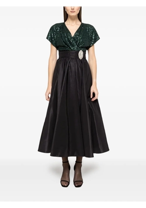 NISSA sequin-panel midi dress - Black