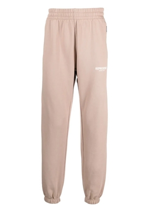 Represent logo-print cotton track pants - Brown