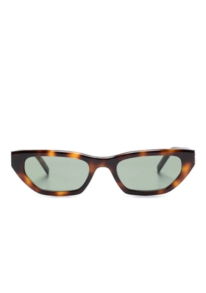 Saint Laurent Eyewear logo-plaque cat-eye sunglasses - Brown