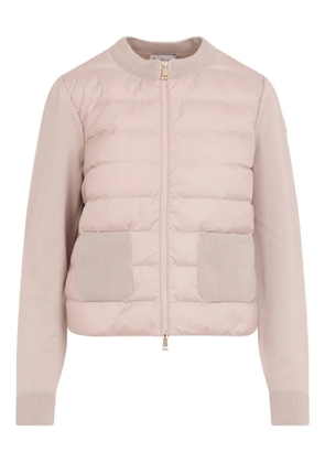 Moncler wool-panel quilted jacket - Pink