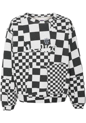 ERL logo-print checked sweatshirt - Black