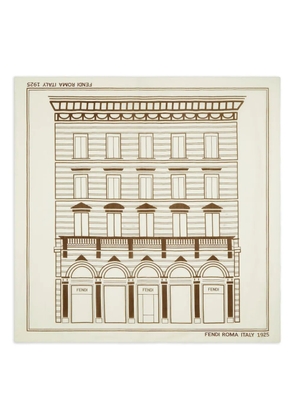 FENDI graphic-print scarf - Neutrals