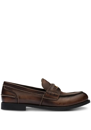 Miu Miu leather penny loafers - Brown