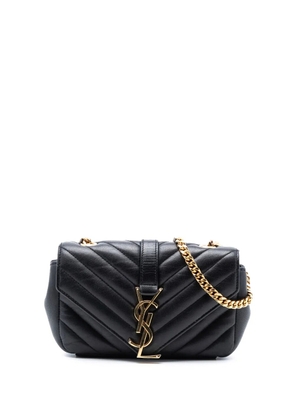 Saint Laurent Pre-Owned 2015 Mini Monogram Chevron Leather College satchel - Black