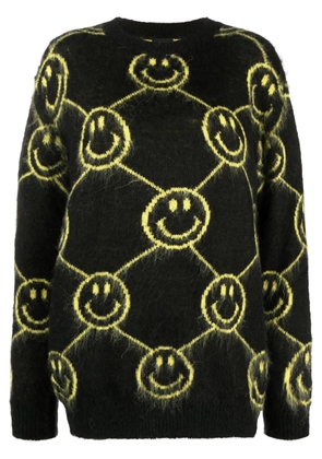 Joshua Sanders smiley-face intarsia-knit jumper - Black