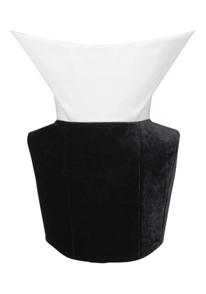 Balmain structured strapless dress - White