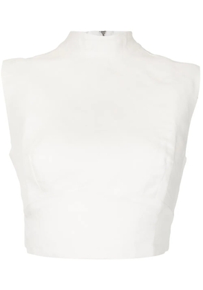 Osklen cropped mock-neck sleeveless top - White