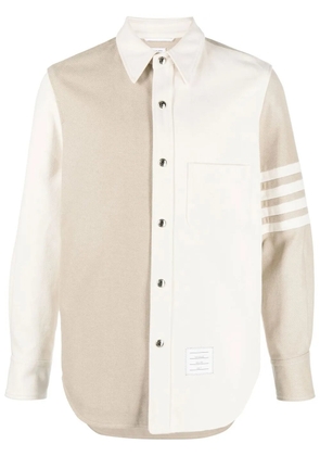 Thom Browne 4-Bar patchwork denim shirt - Neutrals