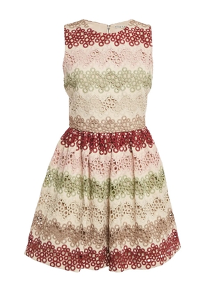 alice + olivia Joyce lace striped dress - Neutrals